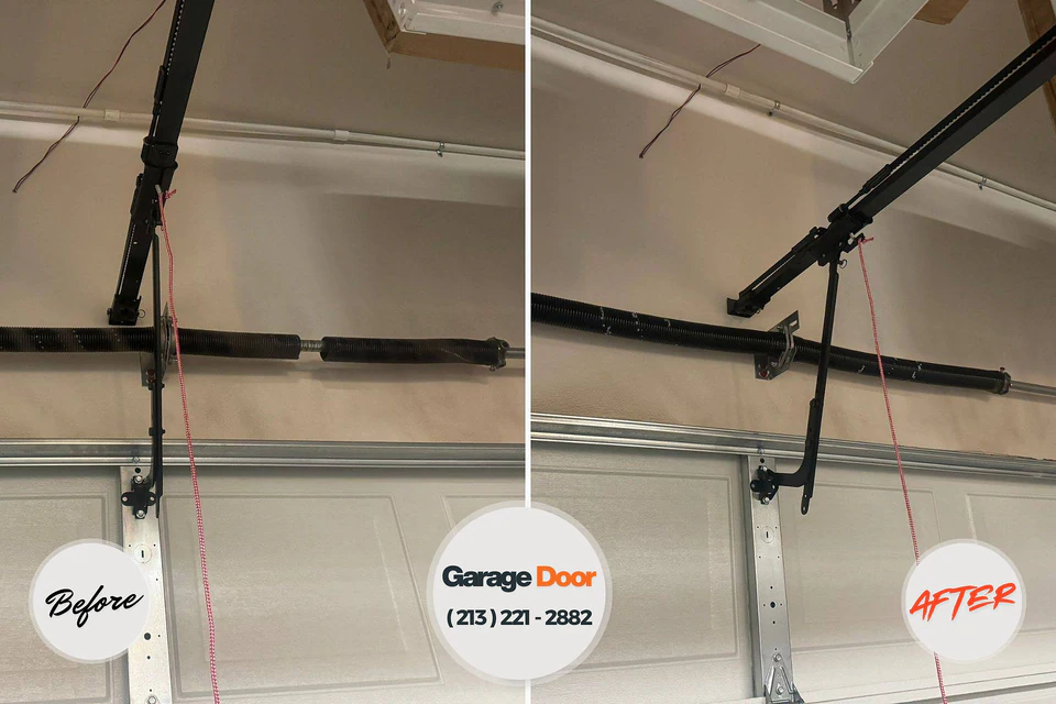 Before and after: garage door repair Pine Knot, KY